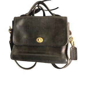 Coach Black Leather Bag with Gold Hardware  bag